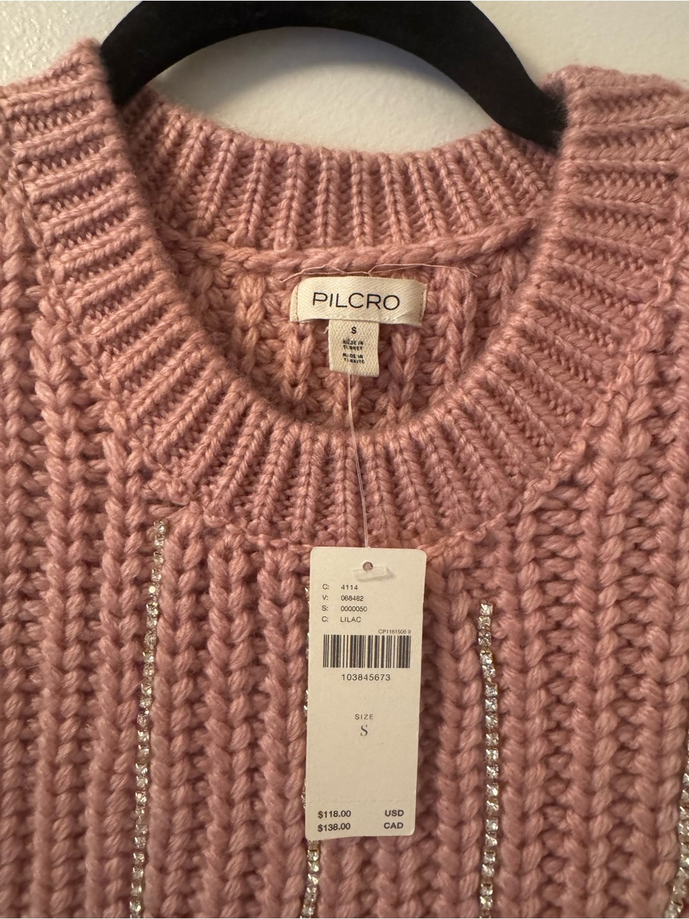 Pilcro Rose Pink Chunky Knit Sleeveless Crew Neck Sweater Vest - Picture 2 of 3